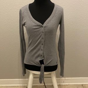 Hollister Gray Long Sleeve Top size S